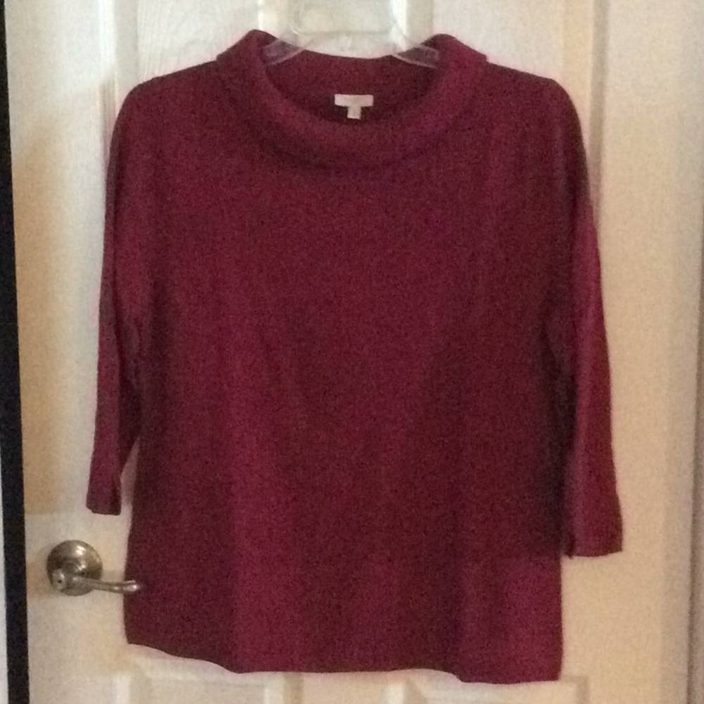 COPY - Talbots - 3/4 Sleeve soft cowl lightweight sweater